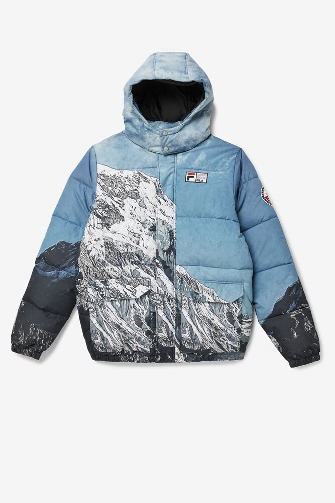 Fila Jacket Blanc Puffer Mens Blue/Black - India LSV-984237